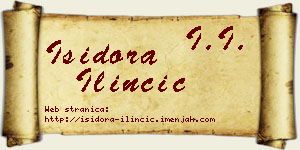 Isidora Ilinčić vizit kartica